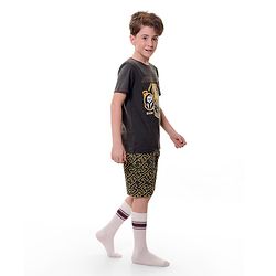 Pine Kids Lucas Cotton Knit Half Sleeve  T-Shirt & Shorts Set with Star Wars Graphics - Grey