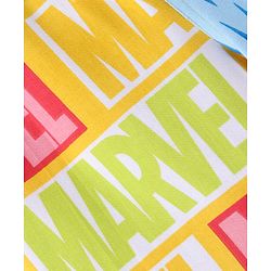 Pine Kids Marvel Terry Knit Shorts with Text Print - Yellow