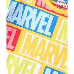 Pine Kids Marvel Cotton Knit Half Sleeves T-Shirt With Marvel Print - Yellow