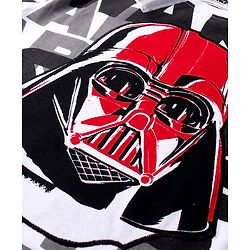 Pine Kids Lucas Cotton Knit Half Sleeves T-Shirt with Star Wars Graphics - White