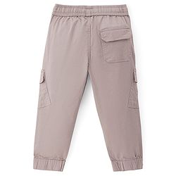 Pine Kids Full Length Stretchable  Trouser with Cargo Pockets Solid Colour - Beige