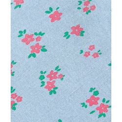 Pine Kids Denim Mid Thigh Shorts with Belt Floral Print - Blue