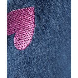 Pine Kids Cotton Stretchable Above Knee Length Denim Washed Skirt with Ombre Effect and Heart Print - Blue