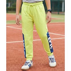 Pine Kids Knit Full Length Lounge  Pant Text Print - Green