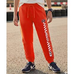 Pine Kids Knit Full Length Solid Track Pant - Red