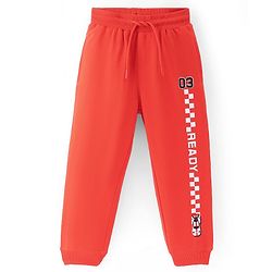 Pine Kids Knit Full Length Solid Track Pant - Red