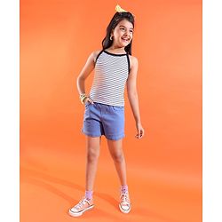 Pine Kids Woven Sleeveless Striped Top - White