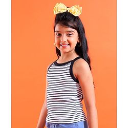 Pine Kids Woven Sleeveless Striped Top - White