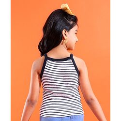 Pine Kids Woven Sleeveless Striped Top - White