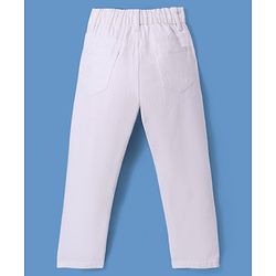 Pine Kids Denim Woven Full Length  Washed Jeans Solid Color - White