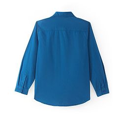 Pine Kids Cotton Woven Full Sleeves Solid Shirt - Blue