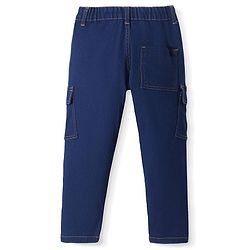 Pine Kids Denim Woven Full Length Washed Jeans with Pockets  - Navy Blue