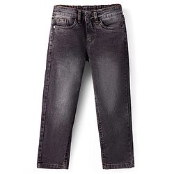 Pine Kids Denim Woven Full Length Washed Jeans - Black