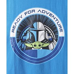 Pine Kids Lucas Single Jersey Knit Half Sleeves Night Suit With Text Print - Blue