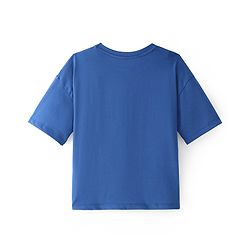 Pine kids Disney Cotton Knit Half Sleeves T-Shirt with Dazzling Princess Print - Navy Blue