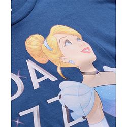 Pine kids Disney Cotton Knit Half Sleeves T-Shirt with Dazzling Princess Print - Navy Blue