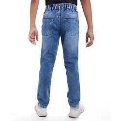 Pine Kids Woven Full Length Washed Denim Jeans - Blue