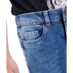 Pine Kids Woven Full Length Washed Denim Jeans - Blue