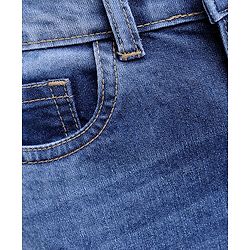 Pine Kids Woven Full Length Washed Denim Jeans - Blue