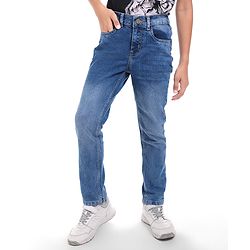 Pine Kids Woven Full Length Washed Denim Jeans - Blue