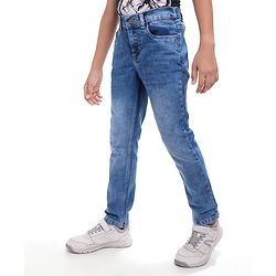 Pine Kids Woven Full Length Washed Denim Jeans - Blue