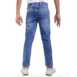 Pine Kids Woven Full Length Washed Denim Jeans - Blue