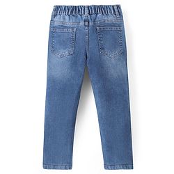Pine Kids Woven Full Length Washed Denim Jeans - Blue