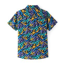 Pine Kids Viscose Woven Half Sleeves Shirt ABSRACT Print - Multicolor