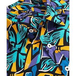 Pine Kids Viscose Woven Half Sleeves Shirt ABSRACT Print - Multicolor