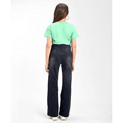 Pine Kids Cotton Rich Full Length Stretchable Denim with Adjustable waist band - Black