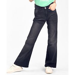 Pine Kids Cotton Rich Full Length Stretchable Denim with Adjustable waist band - Black