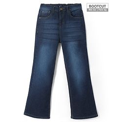 Pine Kids Cotton Rich Full Length Stretchable Denim with Adjustable waist band - BLUE