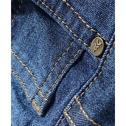 Pine Kids Cotton Rich Full Length Stretchable Denim with Adjustable waist band - BLUE