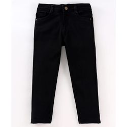 Pine Kids Denim Woven Full Length Washed Jeans - Black