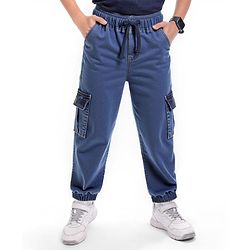 Pine Kids Denim Woven Full Length Washed Jogger Fit Jeans - Blue
