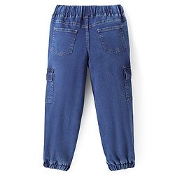 Pine Kids Denim Woven Full Length Washed Jogger Fit Jeans - Blue