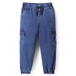 Pine Kids Denim Woven Full Length Washed Jogger Fit Jeans - Blue