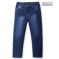 Pine Kids Denim Woven Full Length Solid Color Jeans - Navy Blue