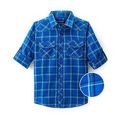 Pine Kids Cotton Full Sleeves Checks Shirts - Blue
