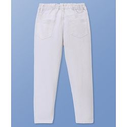 Pine Kids Full Length Denim Jeans Solid Colour - White