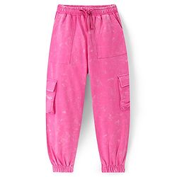Pine Kids Cotton  Looper Full Length Solid Lounge Pants - Pink