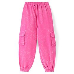 Pine Kids Cotton  Looper Full Length Solid Lounge Pants - Pink
