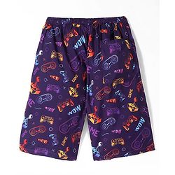 Pine Kids Mid Thigh Swimming Board Shorts Games Print - Multicolour