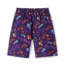 Pine Kids Mid Thigh Swimming Board Shorts Games Print - Multicolour