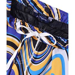 Pine Kids Mid Thigh Swimming Board Shorts Marble Print - Multicolour