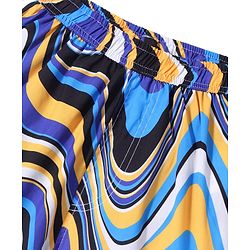 Pine Kids Mid Thigh Swimming Board Shorts Marble Print - Multicolour