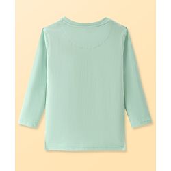 Pine Kids Cotton Knit Full Sleeves Tiger Printed T-Shirt - Sea Green