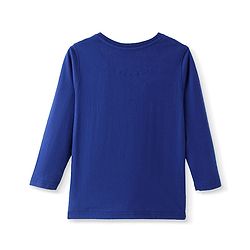 Pine Kids Cotton Knit Full Sleeves T-Shirt with Text Print - Blue