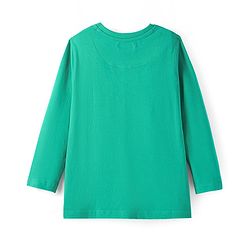 Pine Kids Cotton Knit Full Sleeves T-Shirt With Text Print - Mint