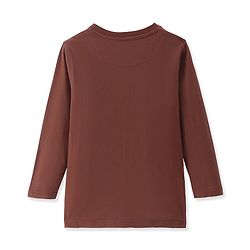Pine Kids Cotton Knit Full Sleeves Text Printed T-Shirt - Brown